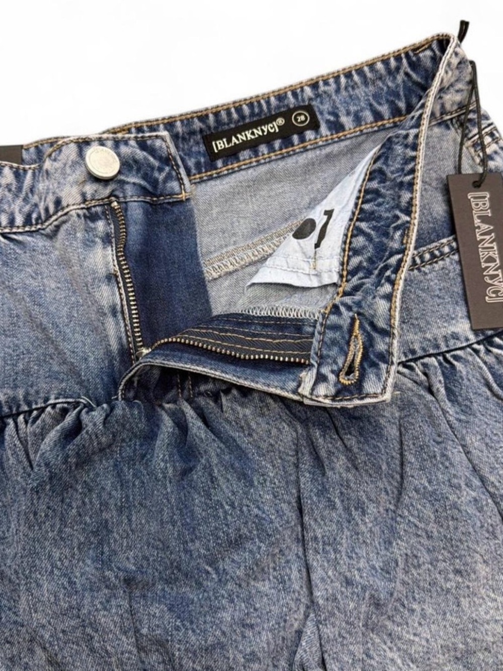 BlankNYC Denim Bubble Hem Mini Skirt - Size 28 - Picture 3 of 6